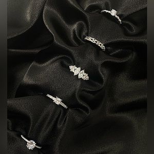 Rhodium Plated Sterling Silver 925 Adjustable Ring